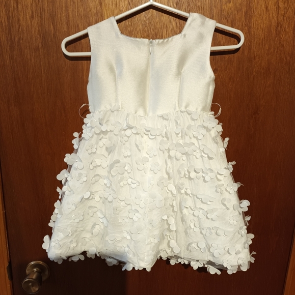 Size 5 Baby A white floral silver baptism christening gown party dress - Picture 6 of 16